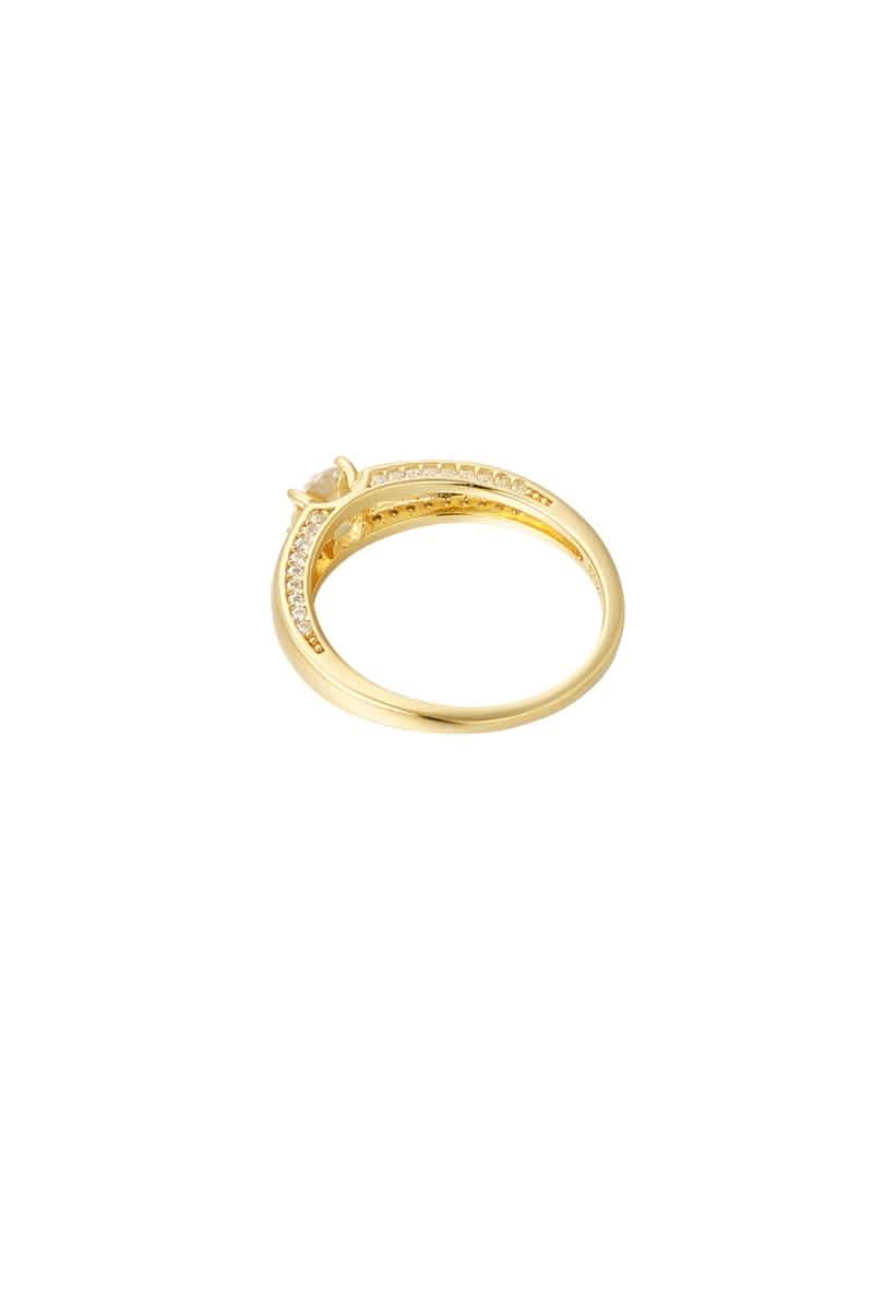 Ring basic with stone - Gold Color - 16
