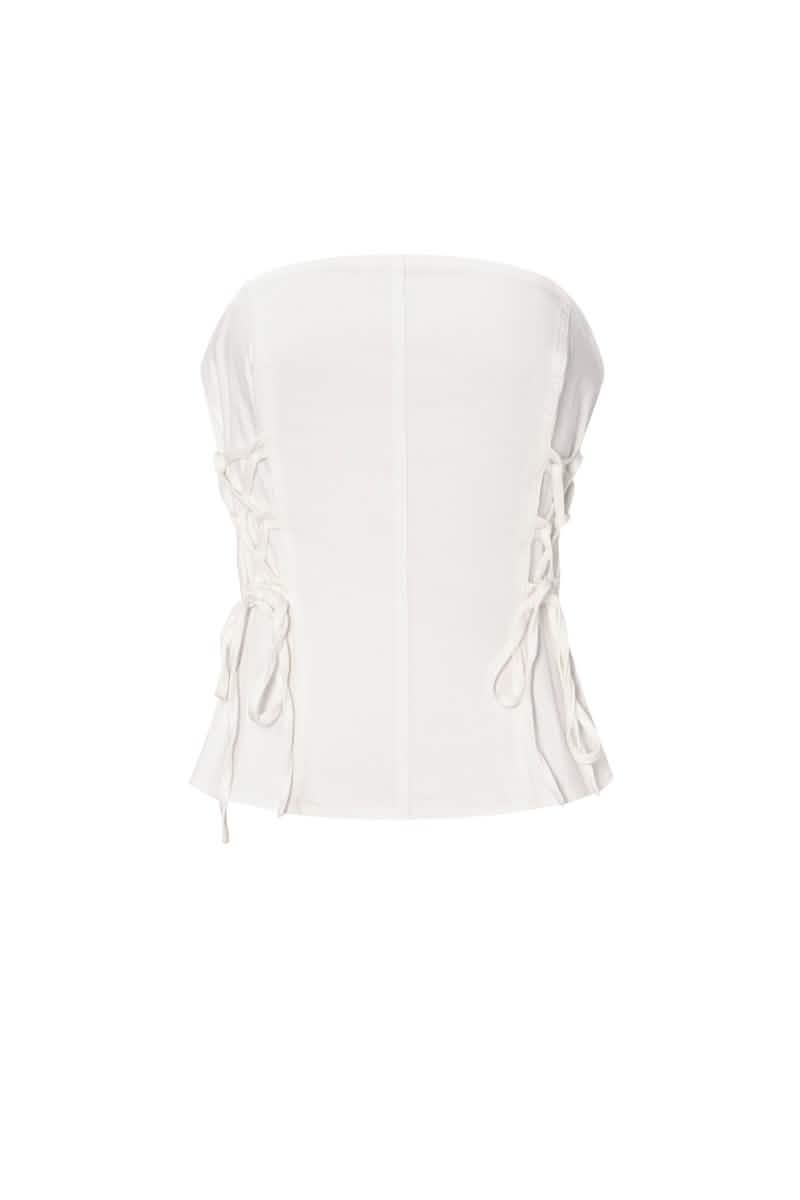 Denim Laced Tube TopClothes/Women's denim/Denim topLovirea