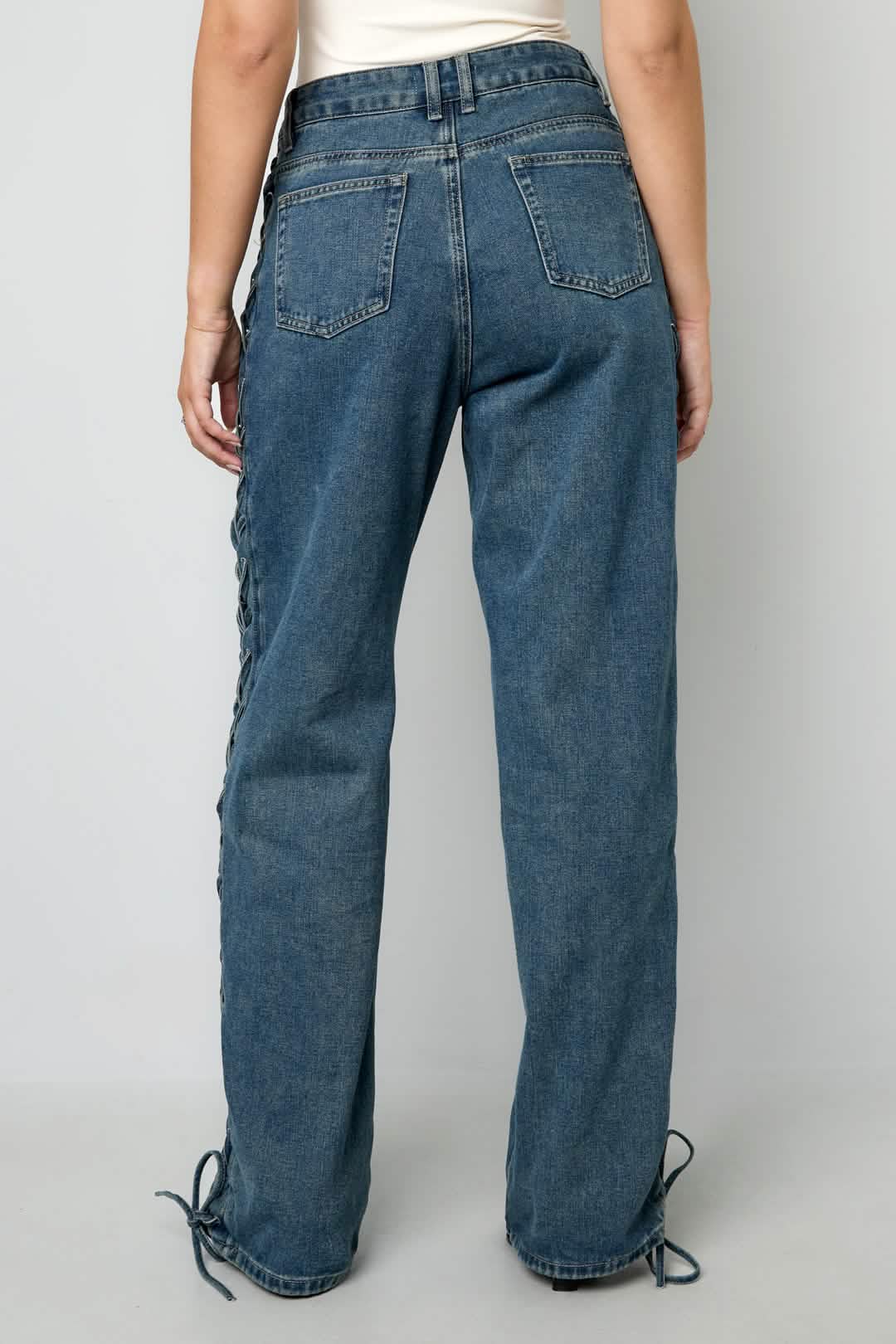 Laced Up JeansClothes/Women's denim/Denim pantsLovirea