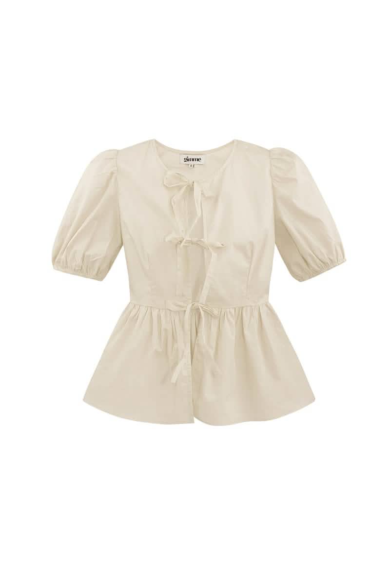 Must - have peplum blouse with bowsClothes/Women's Tops/Short sleeve topsLovirea