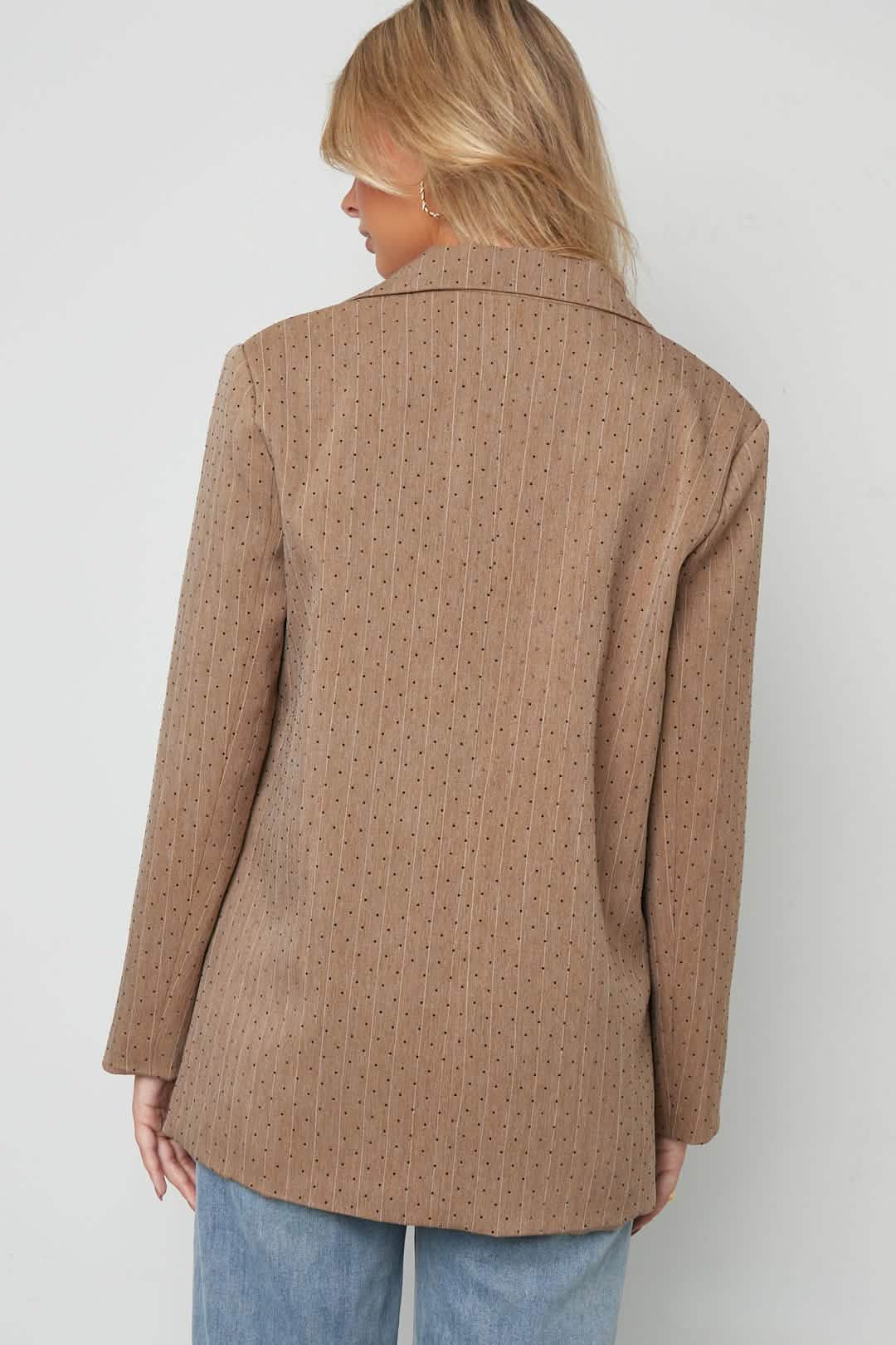 Rhinestone Striped BlazerClothes/Women's suit/Ladies' suit setLovirea