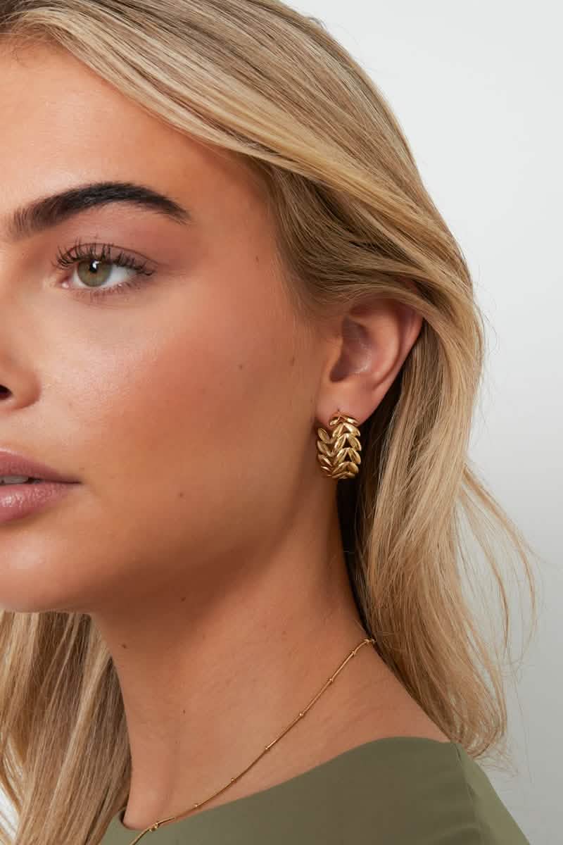 Stainless Steel Hoop Earrings leaf Casual Daily Simple Series Women's jewelryWomen's jewelry/Earrings/Hoop EarringsLovirea