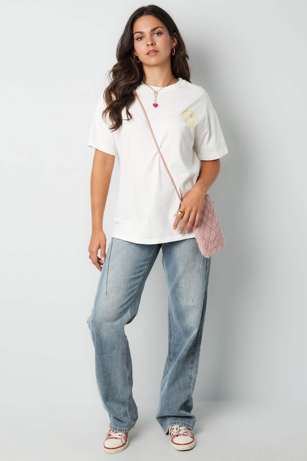 T-shirt happy life smiley - grayClothes/Women's Tops/T-shirtsLovirea