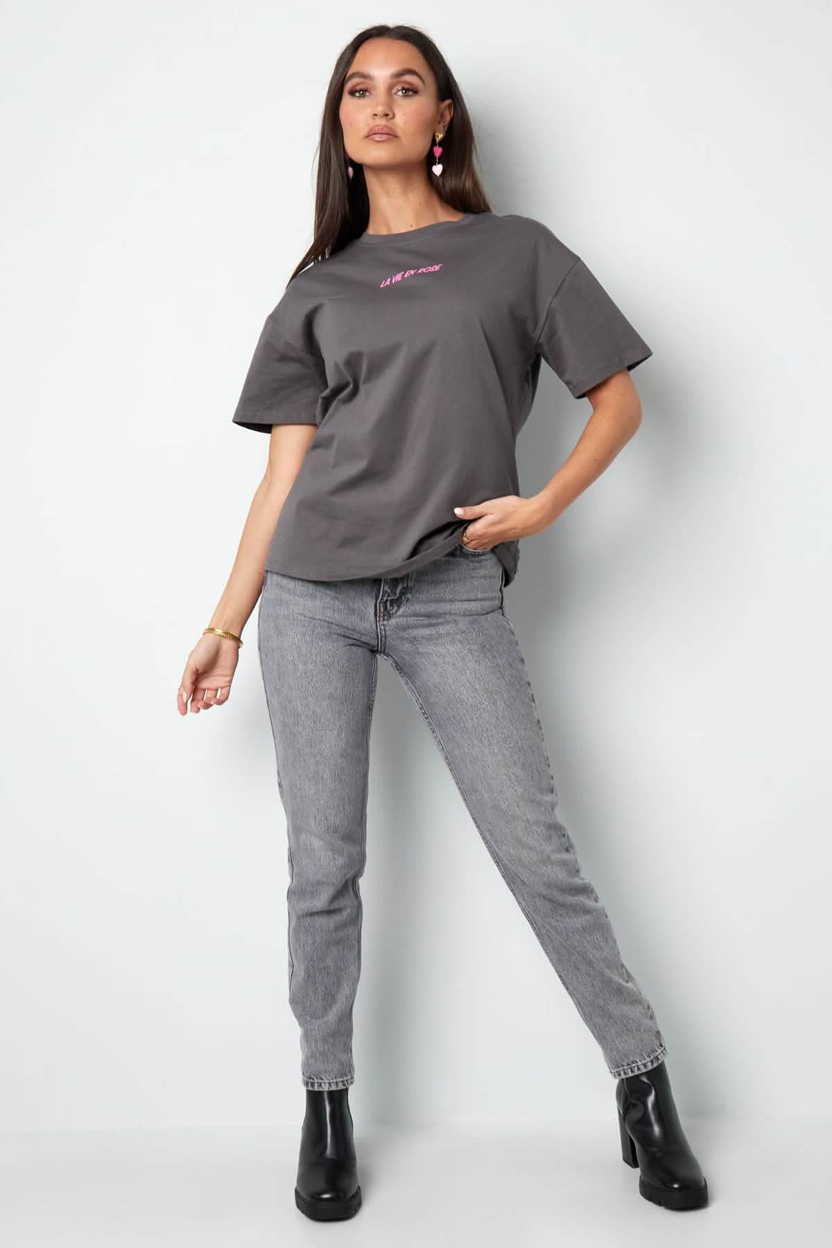 T-shirt la vie en rose - dark grayClothes/Women's Tops/T-shirtsLovirea