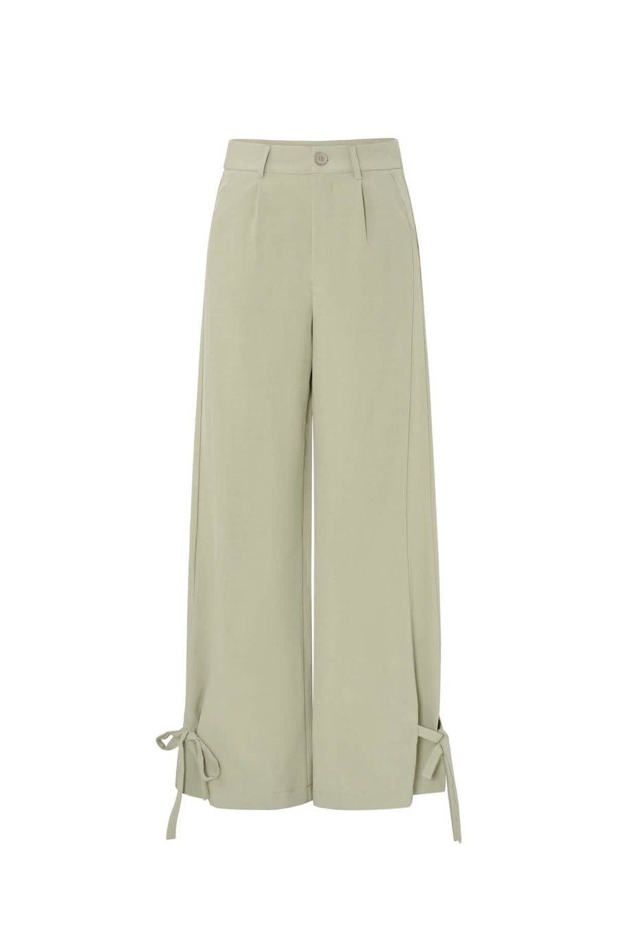 Woven Polyester Fiber Women's Straight Pants Casual Tie - upClothes/Women's Bottoms/Straight pantsLovirea