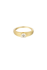 Ring basic with stone - Gold Color - 16