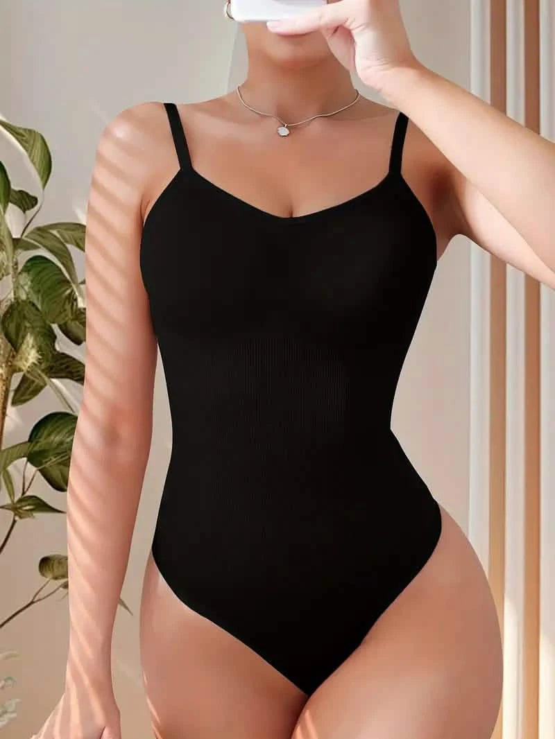 Zwarte Naadloze Bodysuit Dripsz