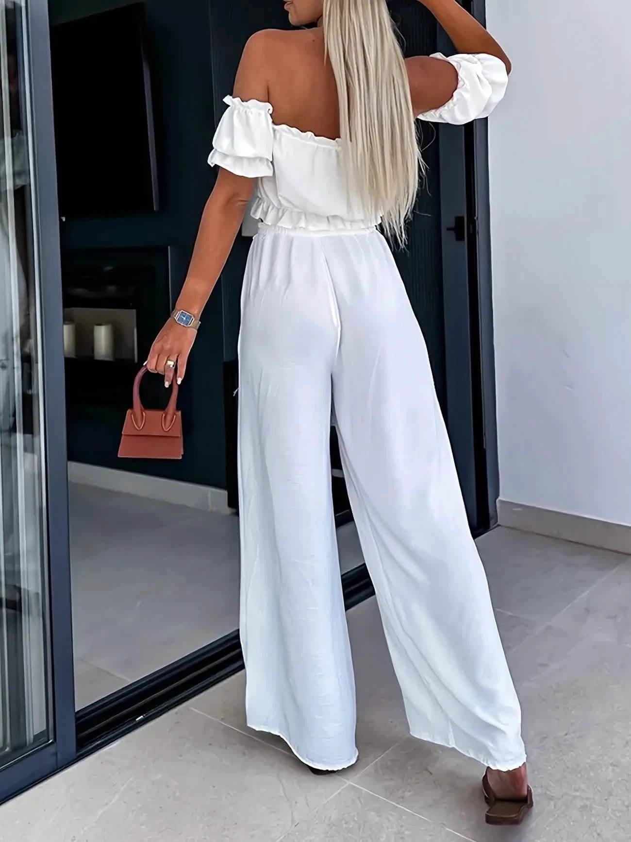 Riviera Breeze Set – Off-Shoulder Luxe in Wit Dripsz
