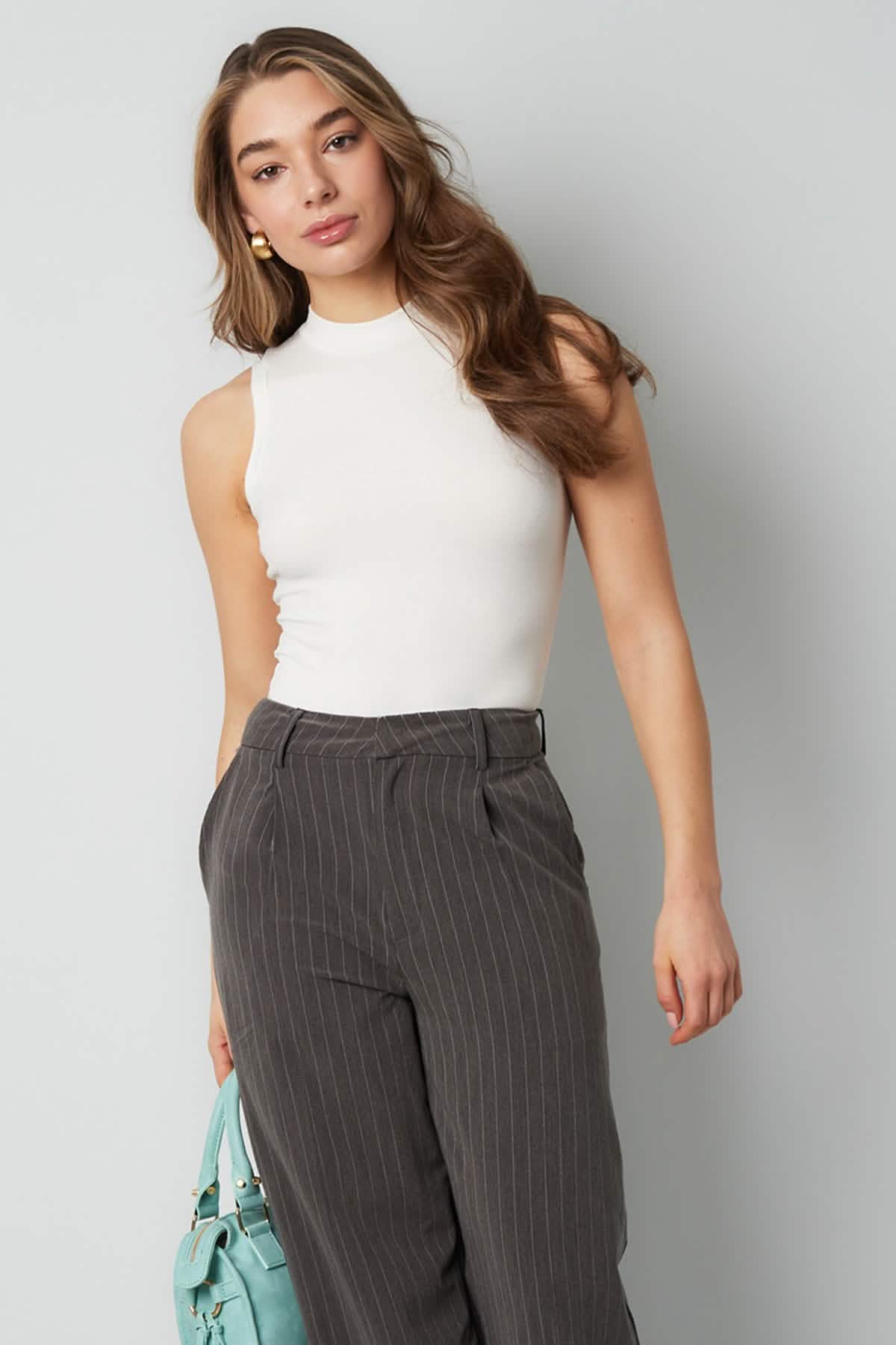 Basic body high neckClothes/Women's denim/Denim overalls & jumpsuitsLovirea