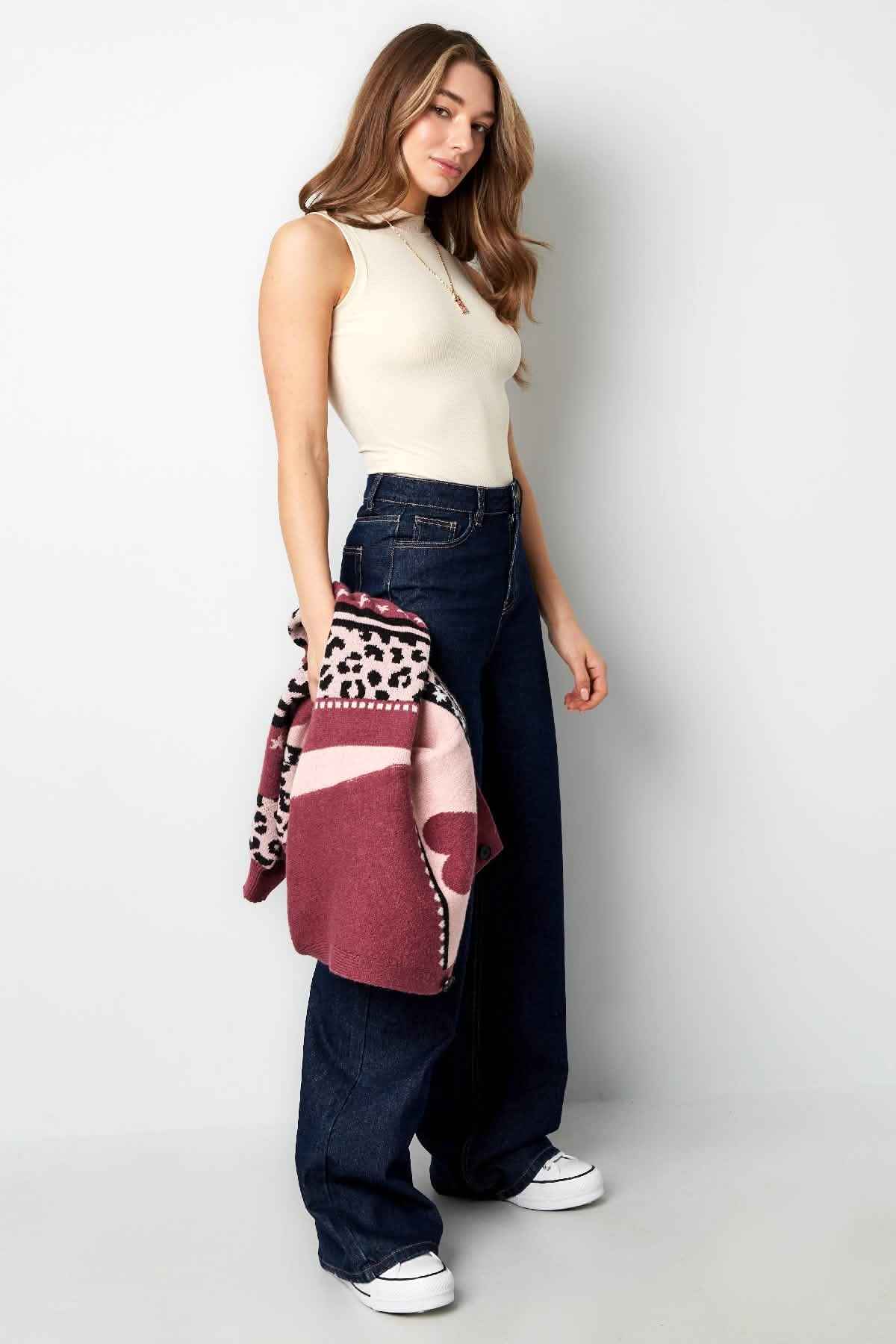 Basic body high neckClothes/Women's denim/Denim overalls & jumpsuitsLovirea