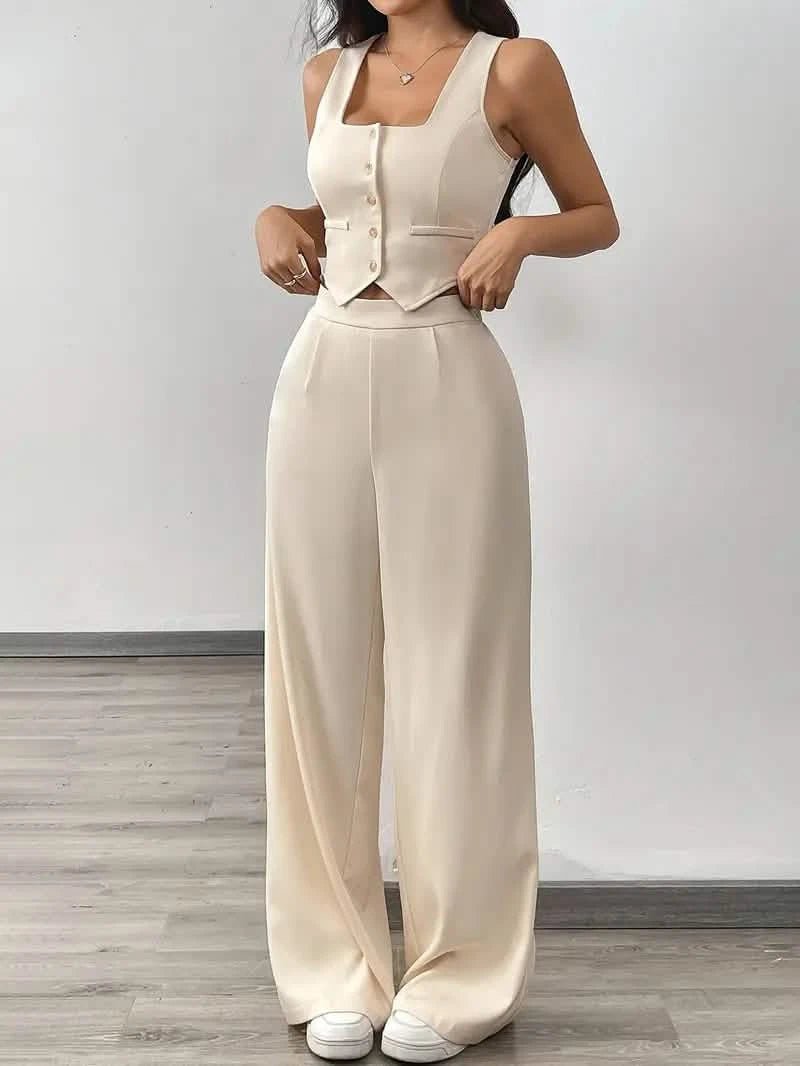 Beige mouwloze jumpsuitLovirea