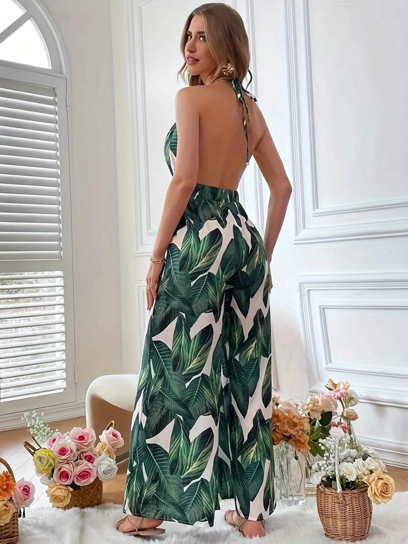 Jurk met tropische print Dripsz
