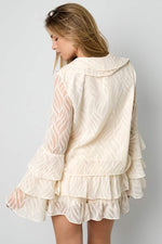 Co - ord Set White Leaves - Long Sleeve TopsClothes/Women's Tops/Long sleeve topsLovirea