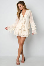 Co - ord Set White Leaves - Long Sleeve TopsClothes/Women's Tops/Long sleeve topsLovirea