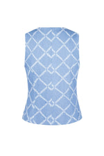 Cotton Women's Sleeveless Top Buttoned Geometric PatternClothes/Women's Tops/Sleeveless topsLovirea