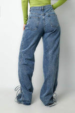 Cotton Woven Women's Straight Leg Denim Pants Casual Knot DetailClothes/Women's denim/Denim pantsLovirea