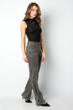 Cotton Woven Women's Straight Leg Denim Pants Casual Knot DetailClothes/Women's denim/Denim pantsLovirea