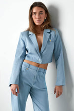 Denim cropped blazerClothes/Women's suit/Ladies' suit setLovirea