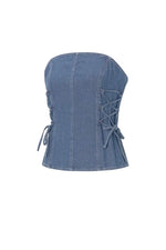 Denim Laced Tube TopClothes/Women's denim/Denim topLovirea