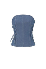Denim Laced Tube TopClothes/Women's denim/Denim topLovirea