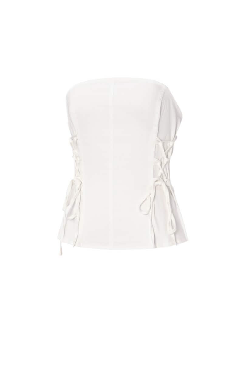 Denim Laced Tube TopClothes/Women's denim/Denim topLovirea