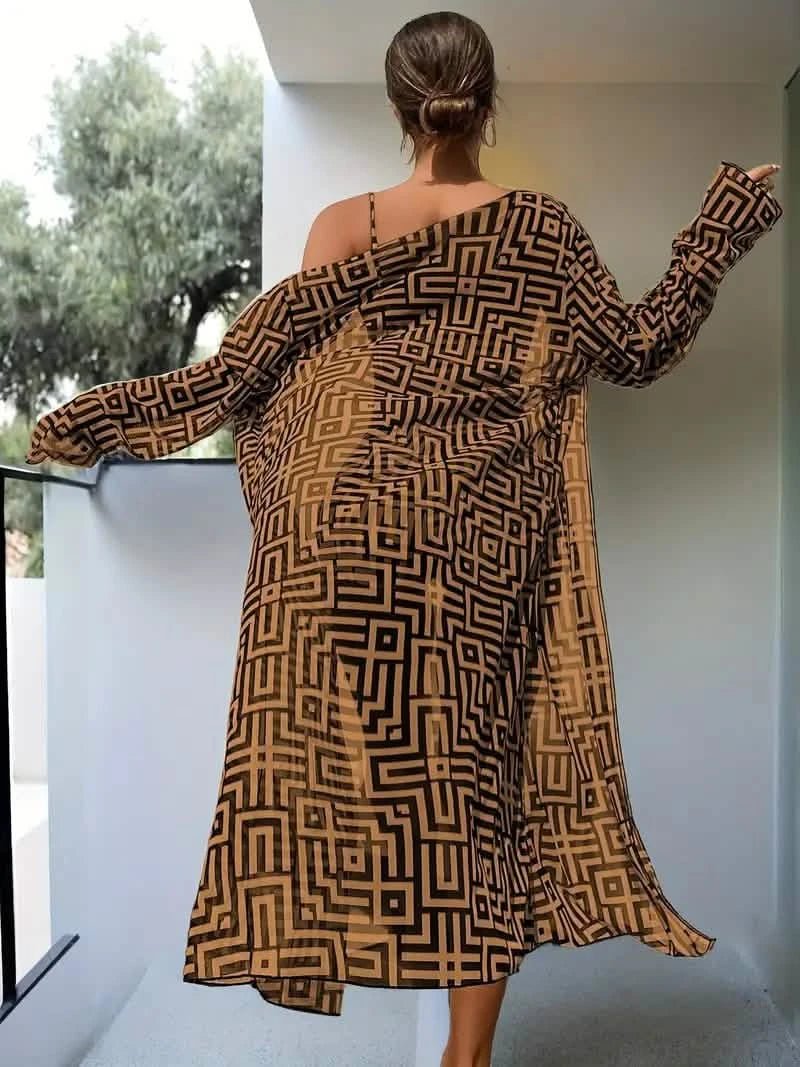 Driedelige set in donkere koffiekleurLovirea