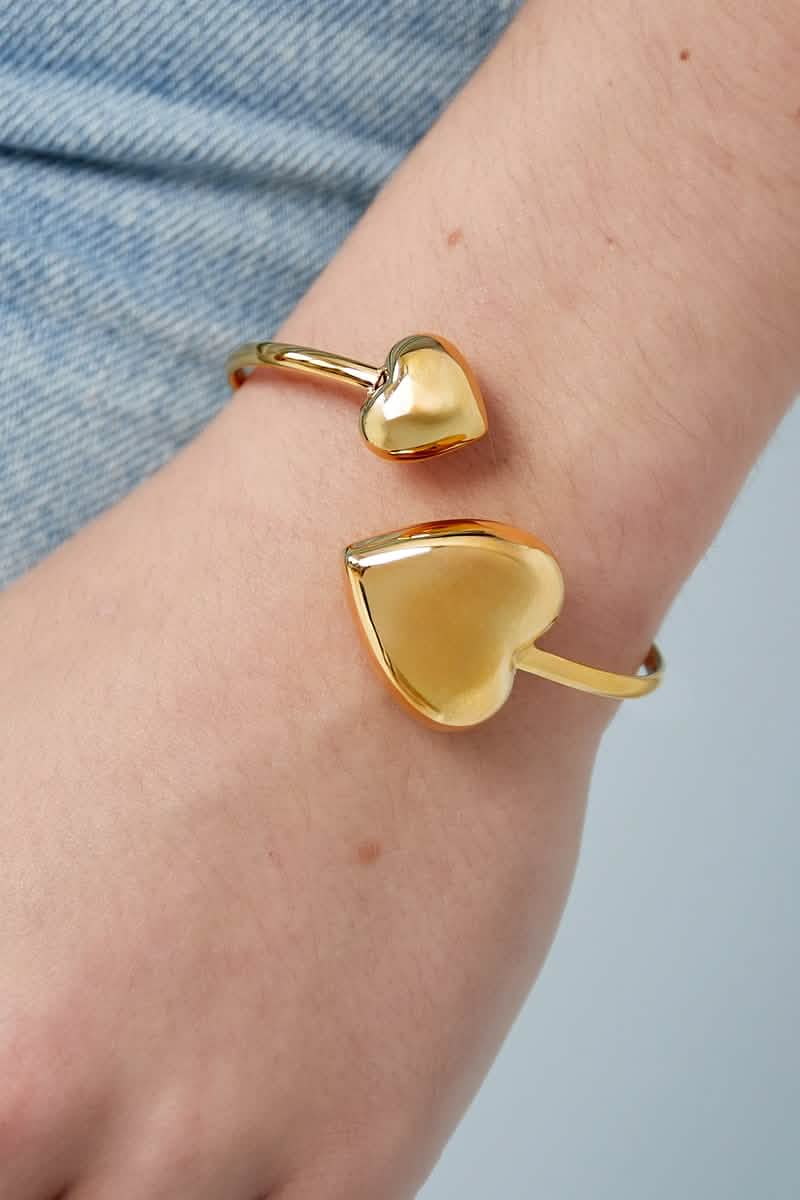 dual heart braceletWomen's jewelry/Bracelets/Cuff BraceletsLovirea