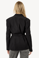 zwarte double belt blazer lovirea