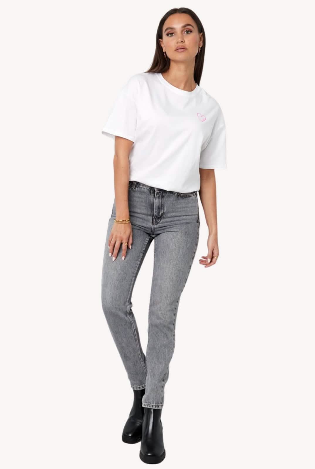 Heart Embroidery Oversized TeeLovirea