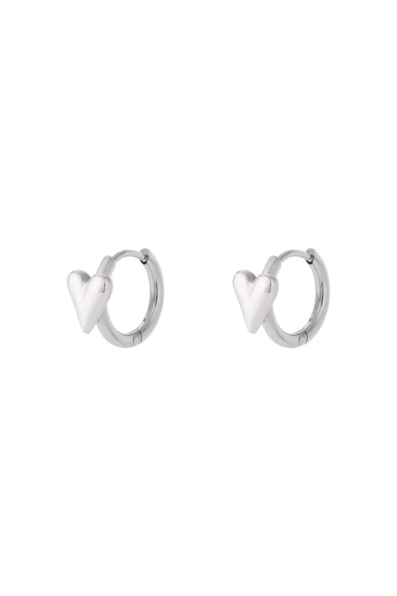 Hoop with mini heart earrings