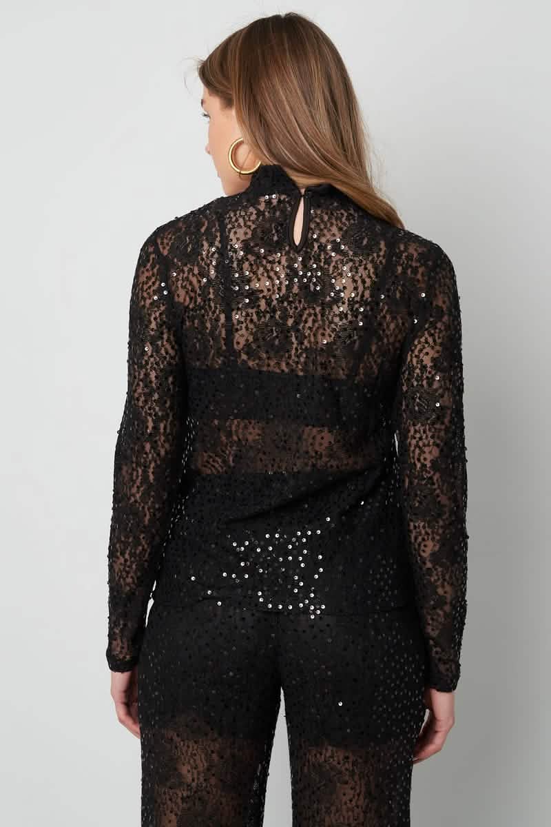 Lace top with glitterClothes/Women's Tops/Long sleeve topsLovirea