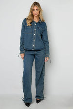 Laced Up JeansClothes/Women's denim/Denim pantsLovirea