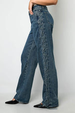 Laced Up JeansClothes/Women's denim/Denim pantsLovirea
