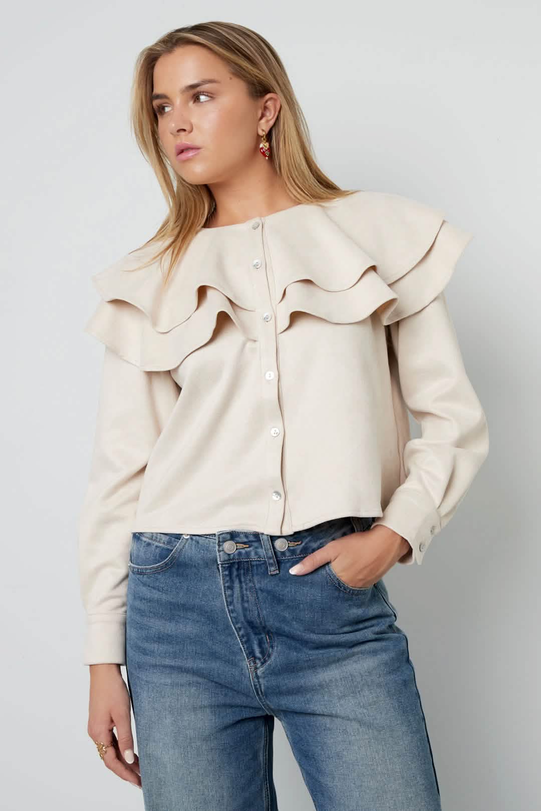 Layered Blouse SuedeClothes/Women's Tops/Blouses & ShirtsLovirea