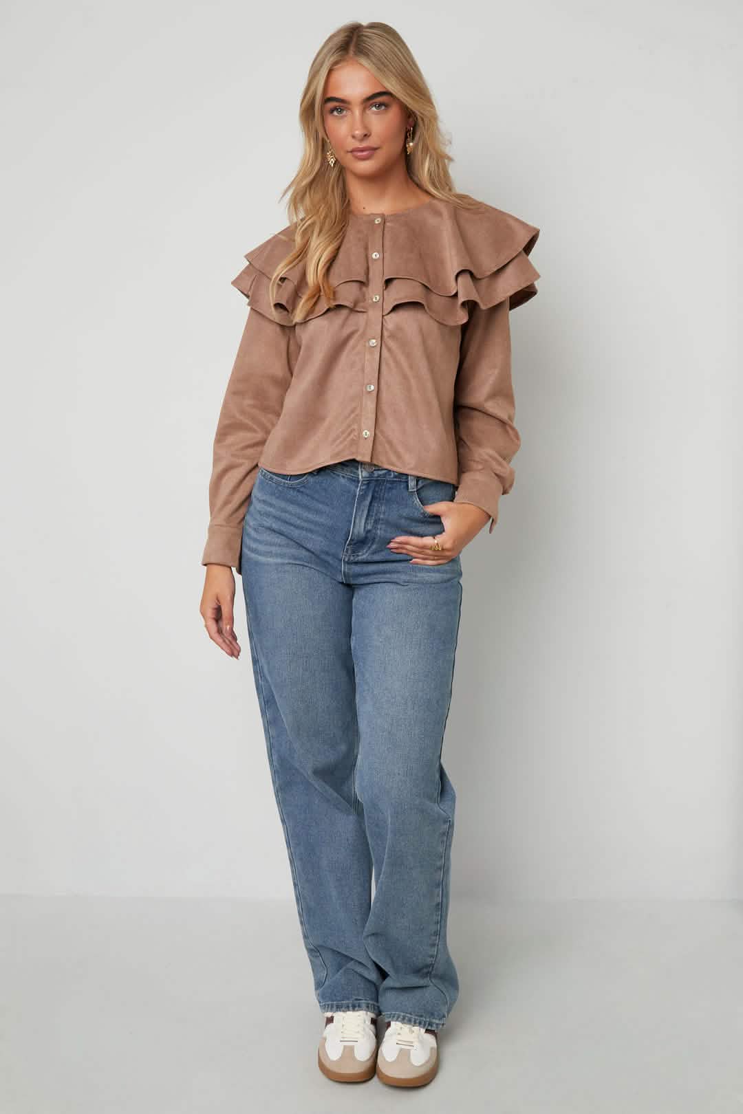 Layered Blouse SuedeClothes/Women's Tops/Blouses & ShirtsLovirea