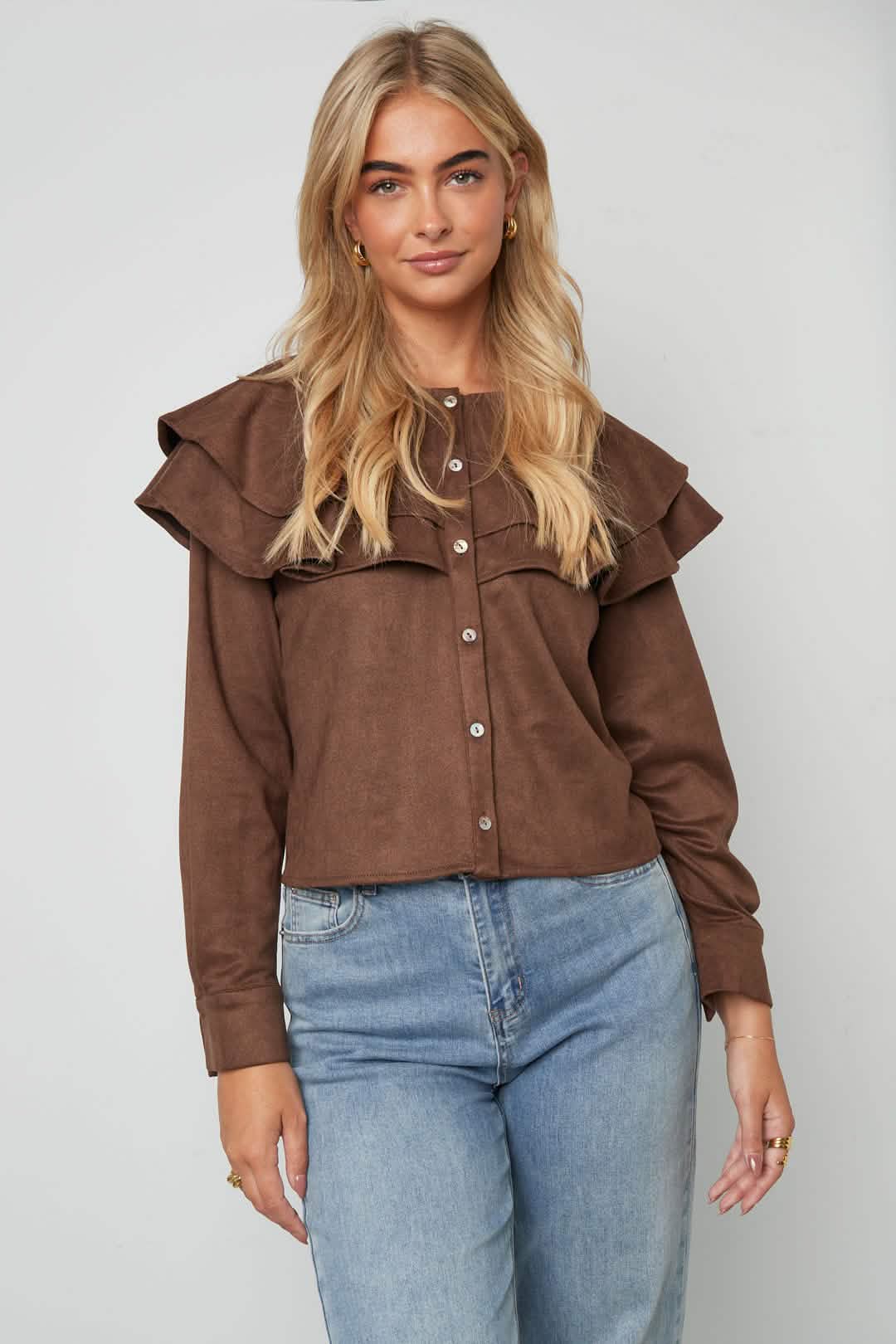 Layered Blouse SuedeClothes/Women's Tops/Blouses & ShirtsLovirea