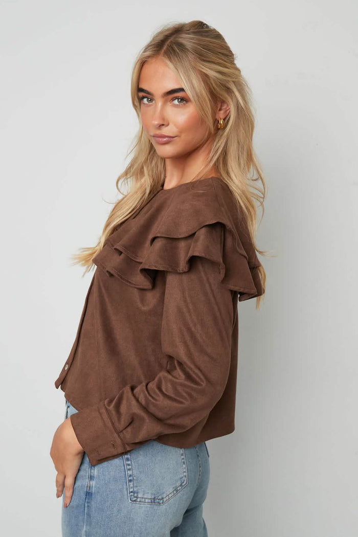 Suède Gelaagde Blouse