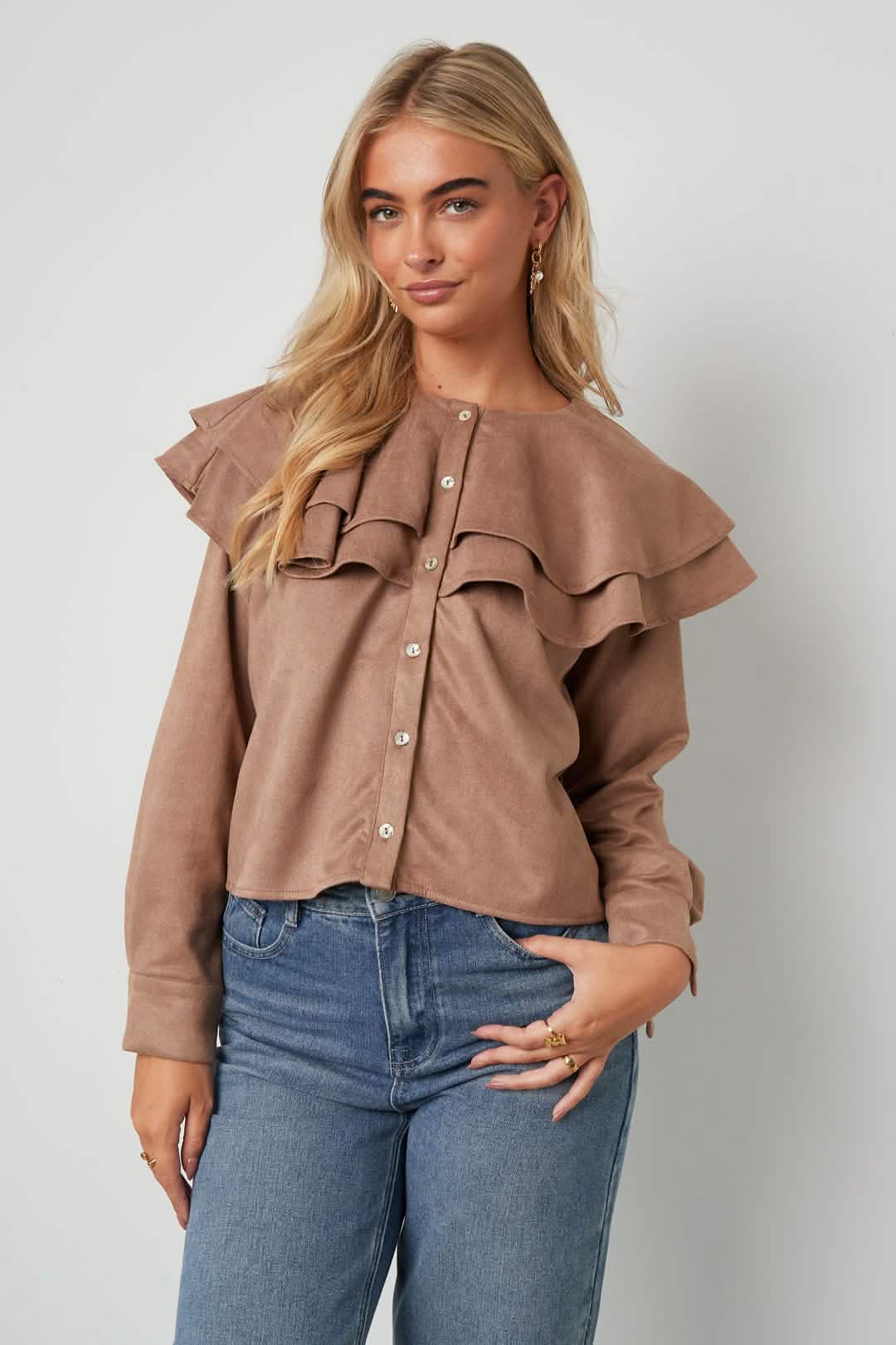 Layered Blouse SuedeClothes/Women's Tops/Blouses & ShirtsLovirea