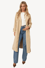 Long basic trench coat