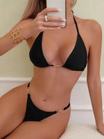 Luxe Zwarte Bikini met Gouden DetailsLovirea