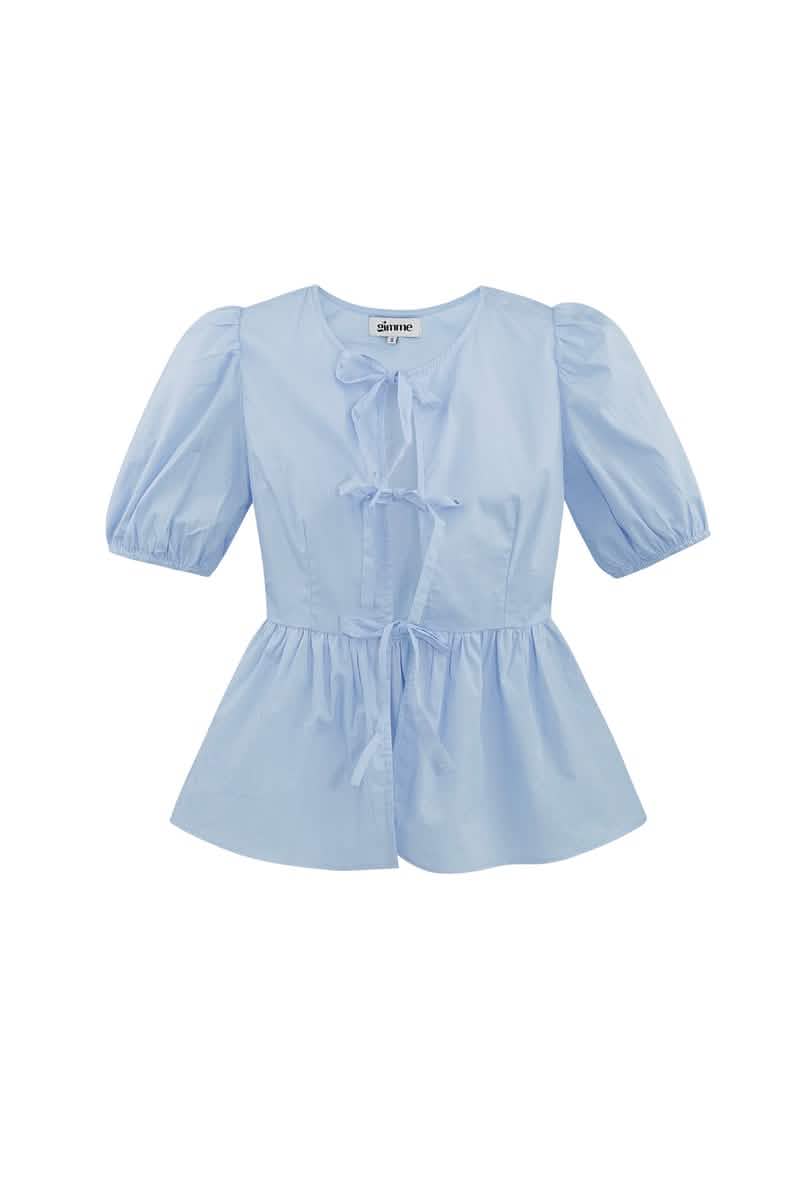 Must - have peplum blouse with bowsClothes/Women's Tops/Short sleeve topsLovirea