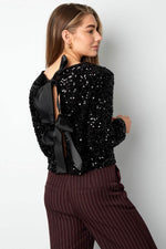 Party top with sequinsClothes/Women's Tops/Long sleeve topsLovirea