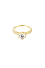 Ring stone with stones - Gold Color - 16Women's jewelry/Rings/Gemstone RingsLovirea