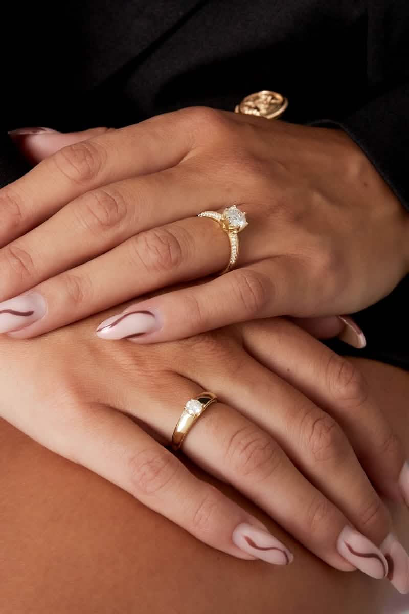 Ring stone with stones - Gold Color - 16Women's jewelry/Rings/Gemstone RingsLovirea