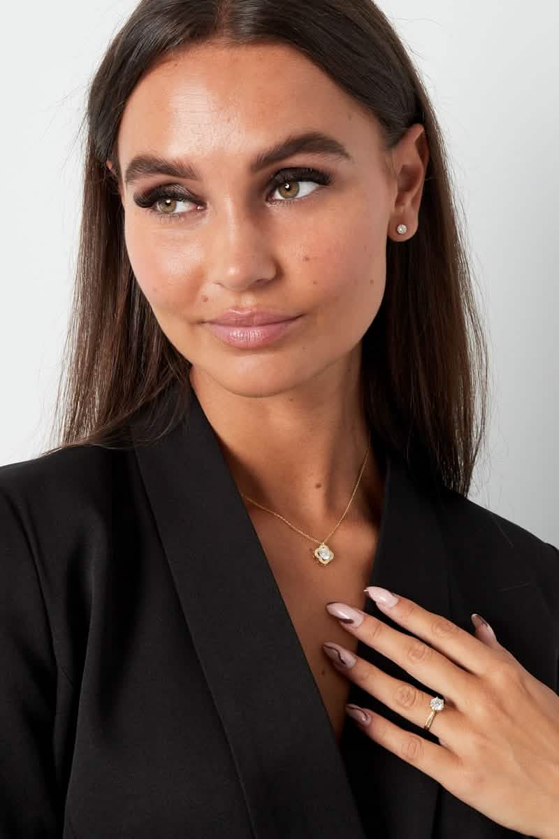 Ring stone with stones - Gold Color - 16Women's jewelry/Rings/Gemstone RingsLovirea