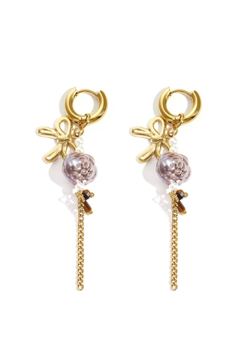 Stainless Steel Drop Earrings Flower Casual Daily Simple Series Women's jewelryWomen's jewelry/Earrings/Drop EarringsLovirea