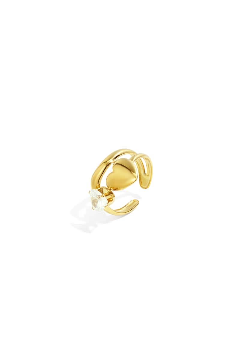 Stainless Steel Gemstone Rings HeartWomen's jewelry/Rings/Gemstone RingsLovirea