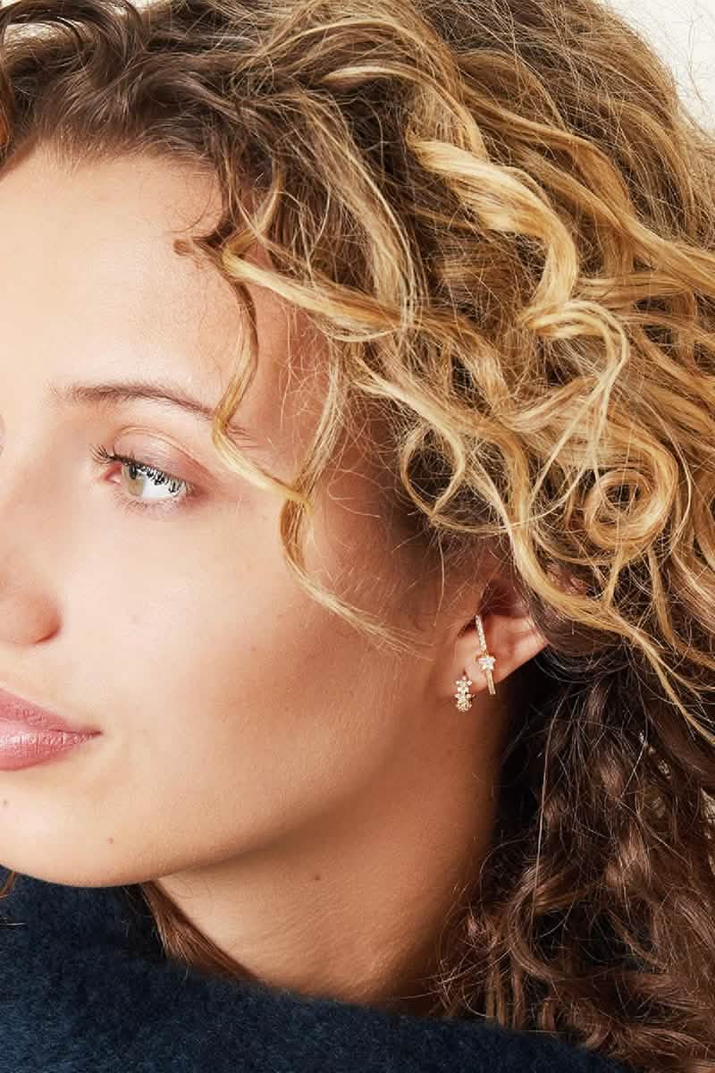 Star rhinestone hoop earrings - copperWomen's jewelry/Earrings/Hoop EarringsLovirea