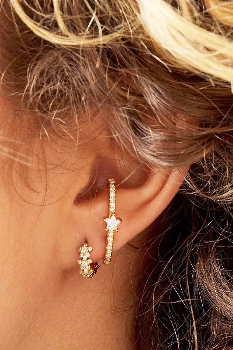 Star rhinestone hoop earrings - copperWomen's jewelry/Earrings/Hoop EarringsLovirea
