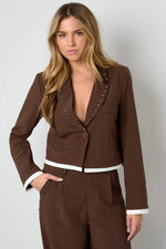 Studs BlazerClothes/Women's suit/Ladies' suit setLovirea